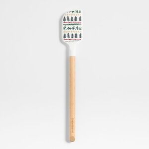 New! Crate&Barrel Nordic Fair Isle Silicone and Wood Spatula
